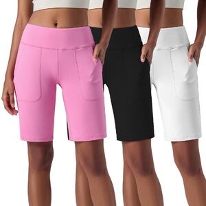 Liberty Pro 3 Pack Bermuda Long Shorts with Pockets Quick Dry Casual Workout
